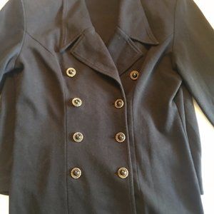 Moda Internat'l 2 Pc Short Set Long Sleeve Jacket Black Sz 10 #341